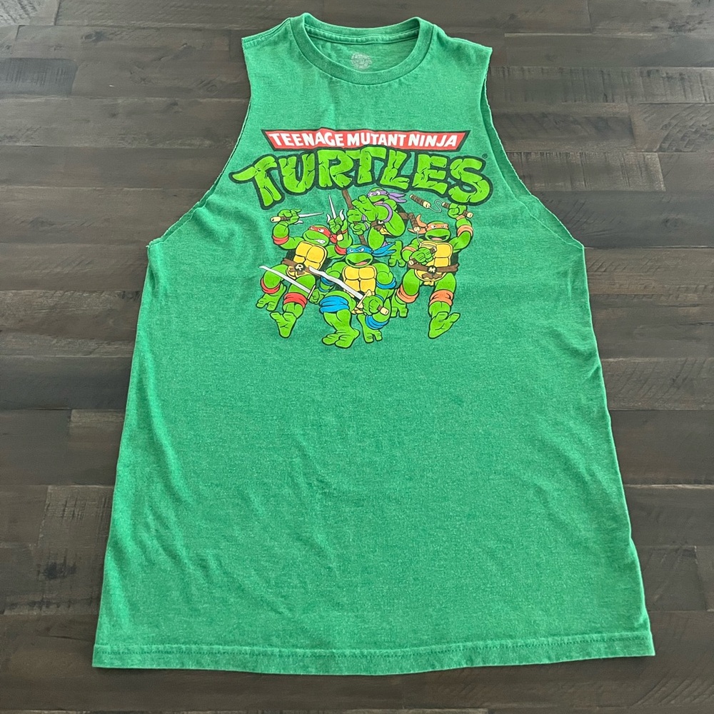 MENS NINJA TURTLES WORKOUT CUT OFF MUSCLE SHIRT TANK